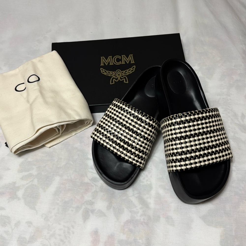 Stylish Black and White Slide Sandals